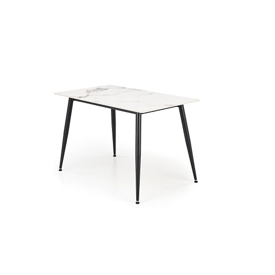Table EMILIO 120 plateau - marbre blanc, pieds - noirs (2p=1pièce)