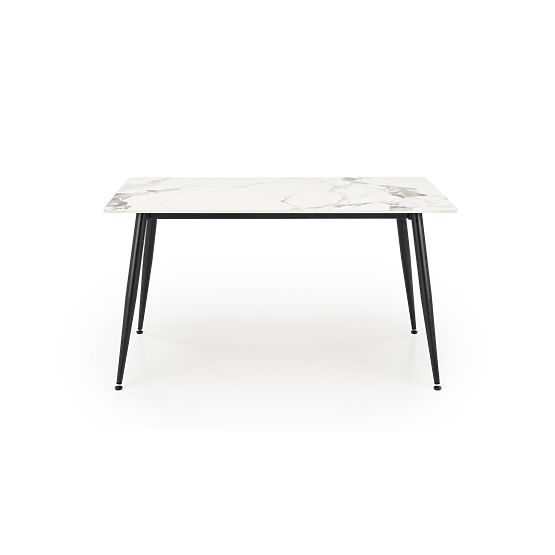 Table EMILIO 140 plateau - marbre blanc, pieds - noir (2p=1pc)