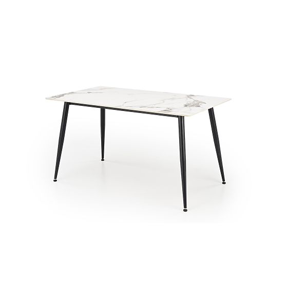 Table EMILIO 140 plateau - marbre blanc, pieds - noir (2p=1pc)