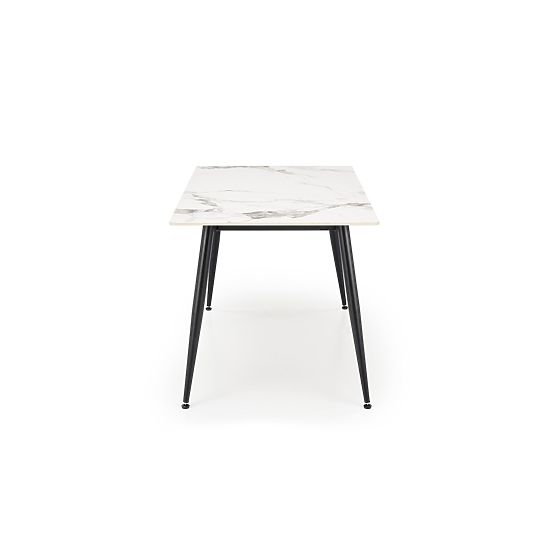 Table EMILIO 140 plateau - marbre blanc, pieds - noir (2p=1pc)