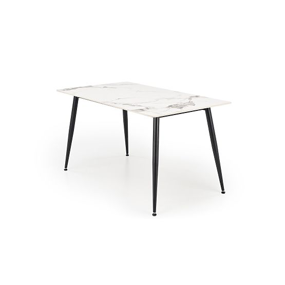 Table EMILIO 140 plateau - marbre blanc, pieds - noir (2p=1pc)