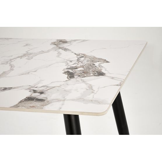 Table EMILIO 140 plateau - marbre blanc, pieds - noir (2p=1pc)