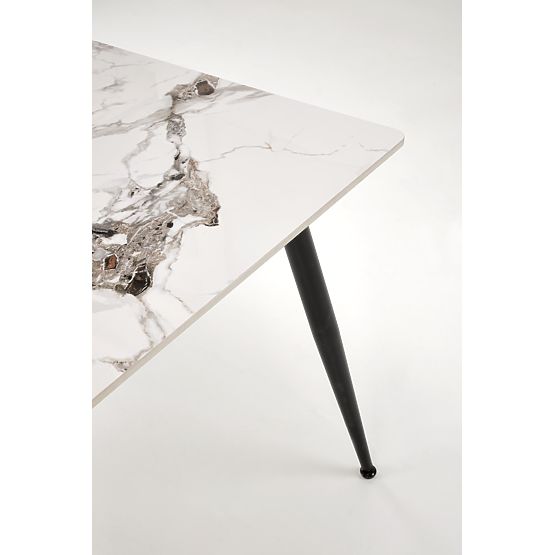 Table EMILIO 140 plateau - marbre blanc, pieds - noir (2p=1pc)