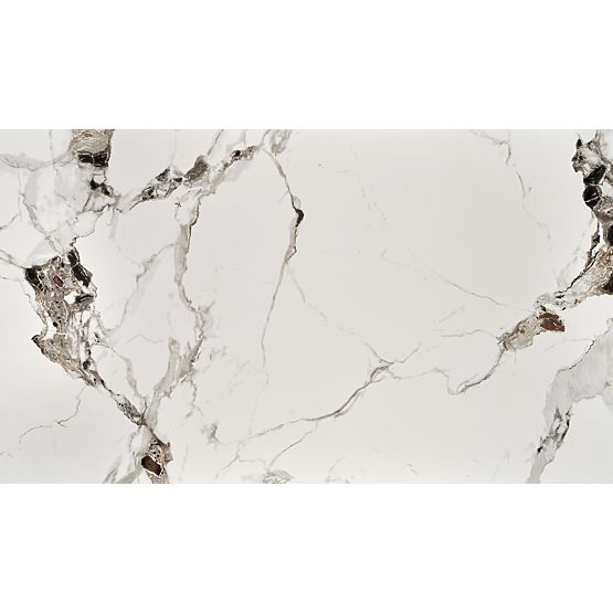 Table EMILIO 140 plateau - marbre blanc, pieds - noir (2p=1pc)
