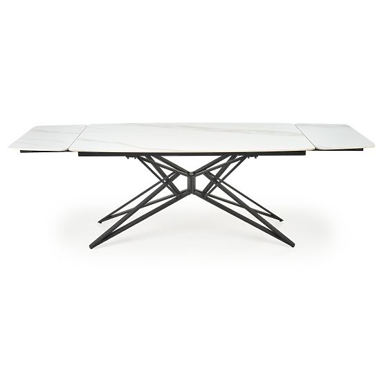 Table extensible ALFREDO, marbre blanc / noir (2p=1ks)