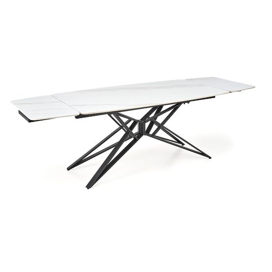 Table extensible ALFREDO, marbre blanc / noir (2p=1ks)