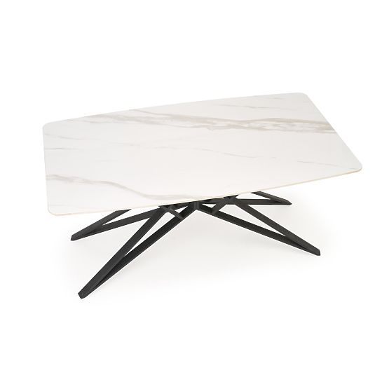 Table extensible ALFREDO, marbre blanc / noir (2p=1ks)