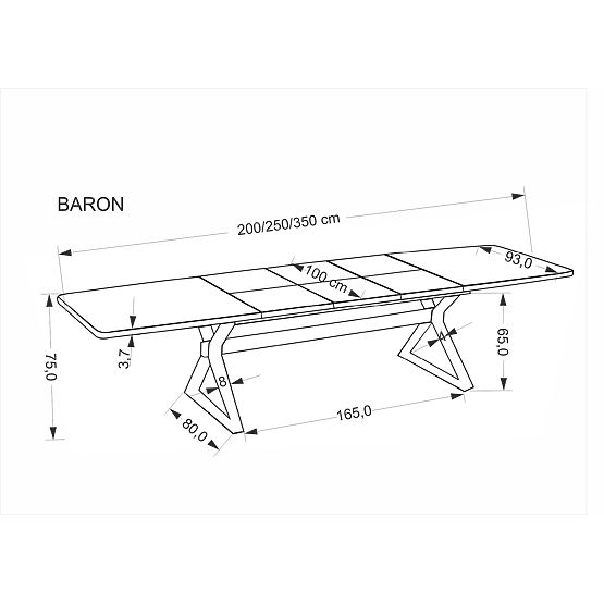 Table extensible BARON, noyer / noir (2p=1ks)