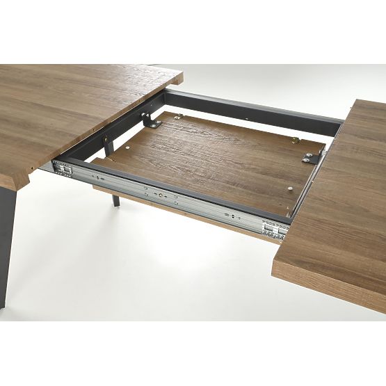Table extensible BERLIN 140-180 cm, plateau - noyer, cadre - noir (2p=1ks)