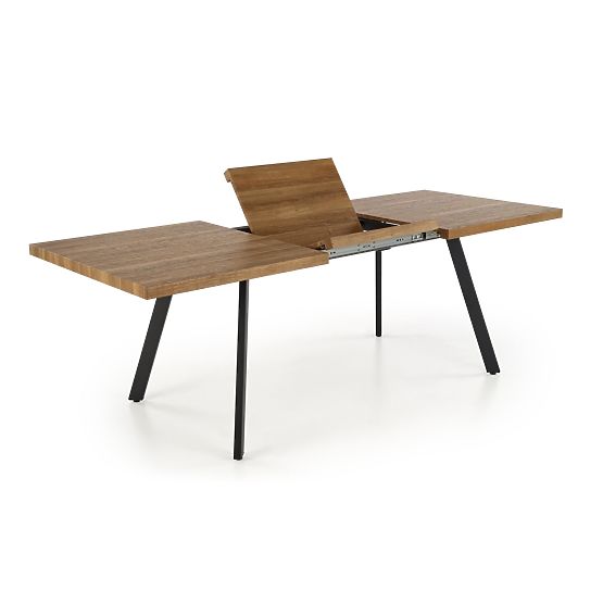 Table extensible BERLIN 140-180 cm, plateau - noyer, cadre - noir (2p=1ks)
