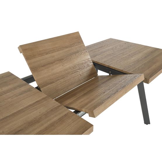 Table extensible BERLIN 140-180 cm, plateau - noyer, cadre - noir (2p=1ks)