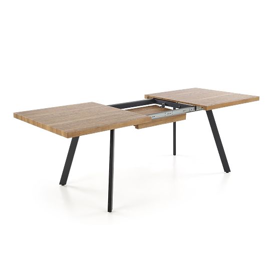 Table extensible BERLIN 140-180 cm, plateau - noyer, cadre - noir (2p=1ks)