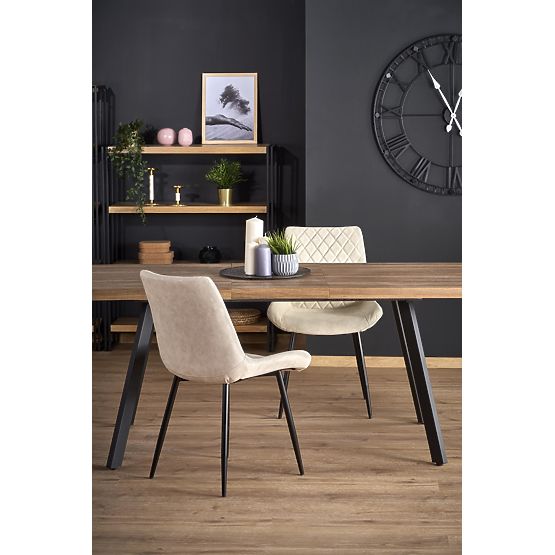 Table extensible BERLIN 140-180 cm, plateau - noyer, cadre - noir (2p=1ks)