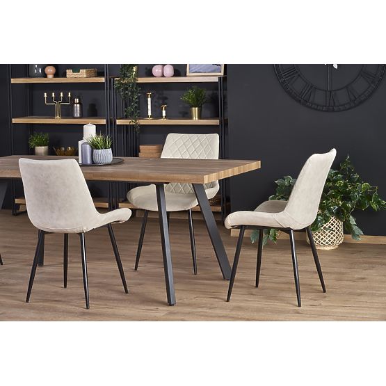 Table extensible BERLIN 140-180 cm, plateau - noyer, cadre - noir (2p=1ks)