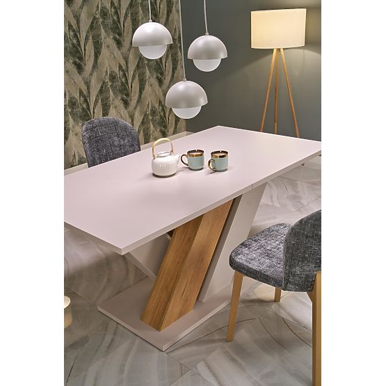 Table extensible BRANDON 160-200/90 cm cachemire/chêne cremona (2p=1ks)