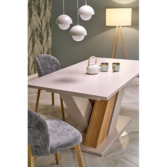 Table extensible BRANDON 160-200/90 cm cachemire/chêne cremona (2p=1ks)