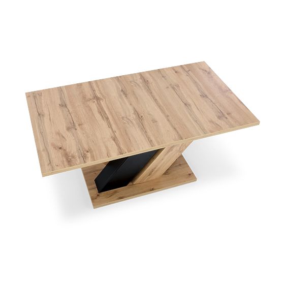 Table extensible BRANDON 160-200/90 cm chêne wotan/noir