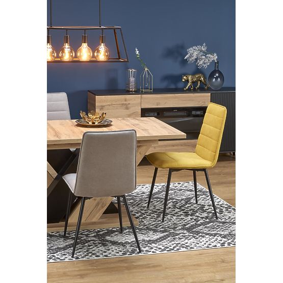 Table extensible BRANDON 160-200/90 cm chêne wotan/noir