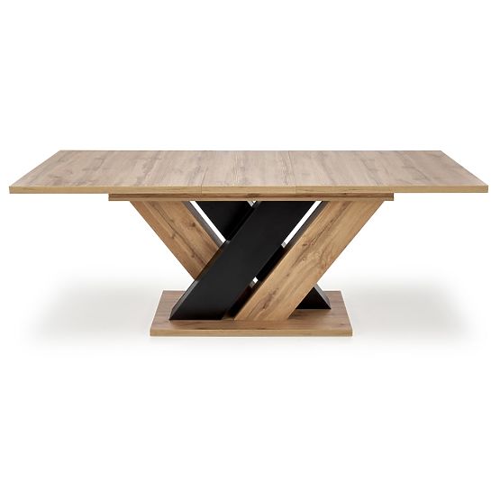 Table extensible BRANDON 160-200/90 cm chêne wotan/noir