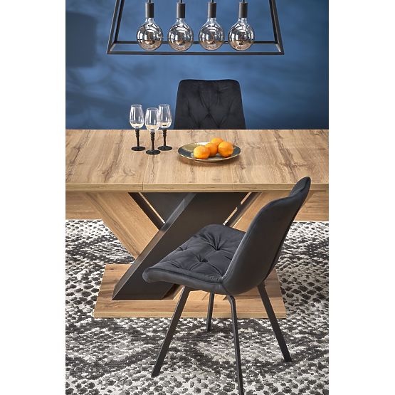 Table extensible BRANDON 160-200/90 cm chêne wotan/noir