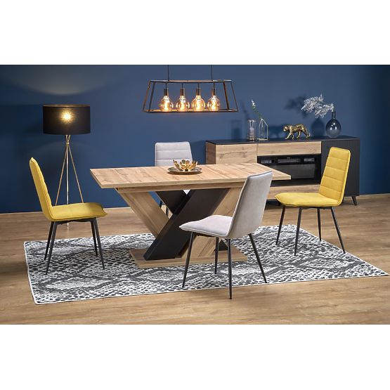 Table extensible BRANDON 160-200/90 cm chêne wotan/noir