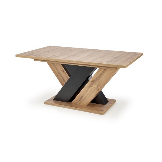 Table extensible BRANDON 160-200/90 cm chêne wotan/noir