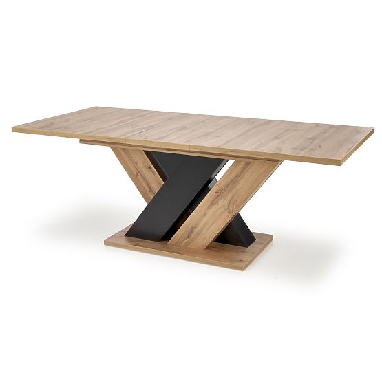 Table extensible BRANDON 160-200/90 cm chêne wotan/noir