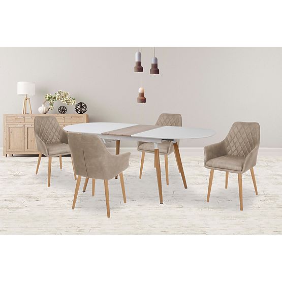 Table extensible CALIBER blanc / chêne san remo (1p=1pc)