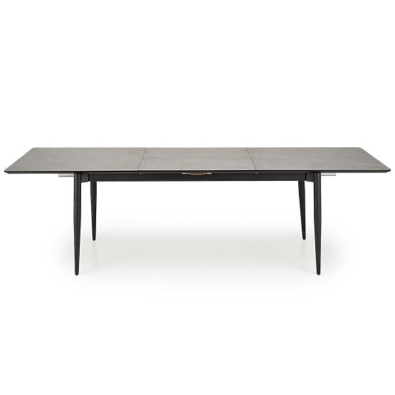 Table extensible CHARLES, plateau - marbre gris, pieds - noirs