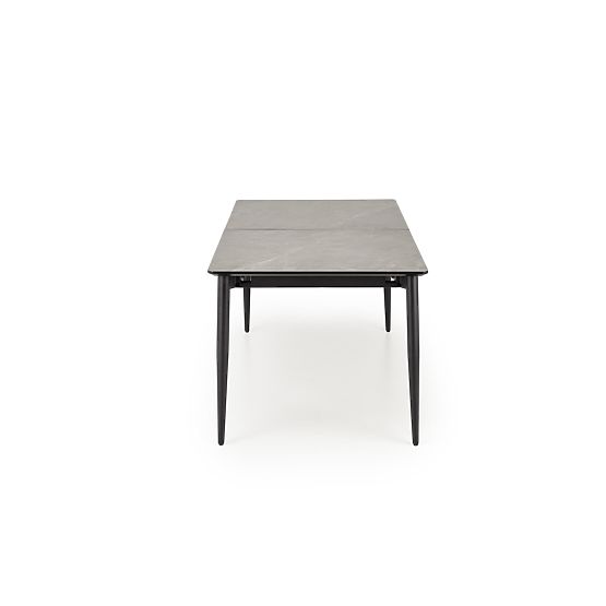 Table extensible CHARLES, plateau - marbre gris, pieds - noirs