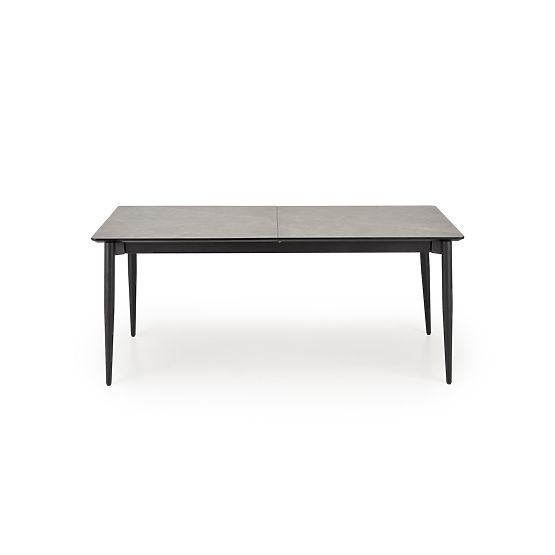 Table extensible CHARLES, plateau - marbre gris, pieds - noirs