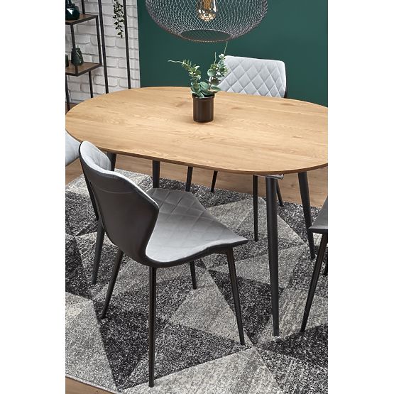 Table extensible COLORADO, plateau - chêne doré, cadre - noir (2p=1ks)