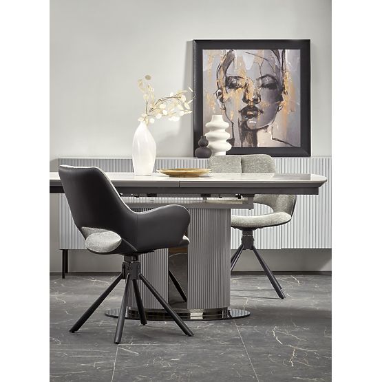 Table extensible DANCAN, marbre blanc / gris / gris clair / noir (3p=1ks)
