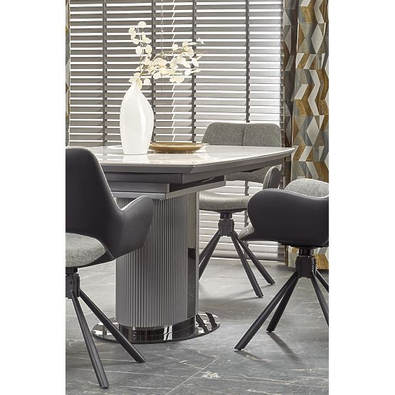 Table extensible DANCAN, marbre blanc / gris / gris clair / noir (3p=1ks)