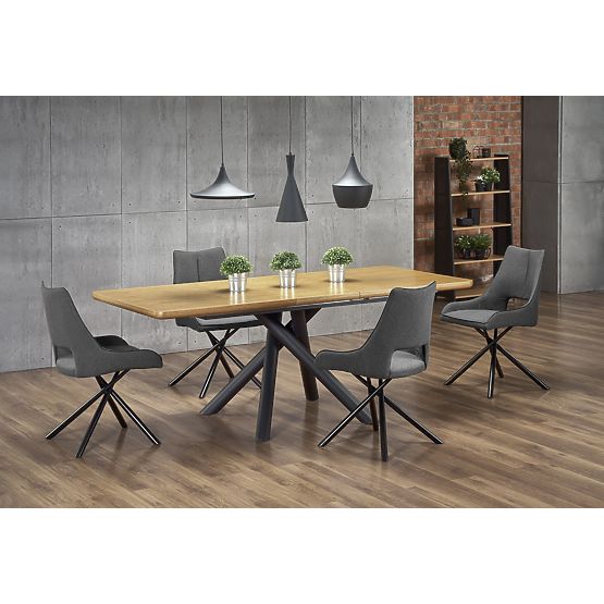 Table extensible DERRICK chêne naturel / noir (2p=1ks)