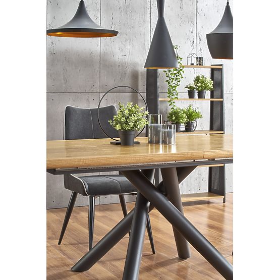 Table extensible DERRICK chêne naturel / noir (2p=1ks)