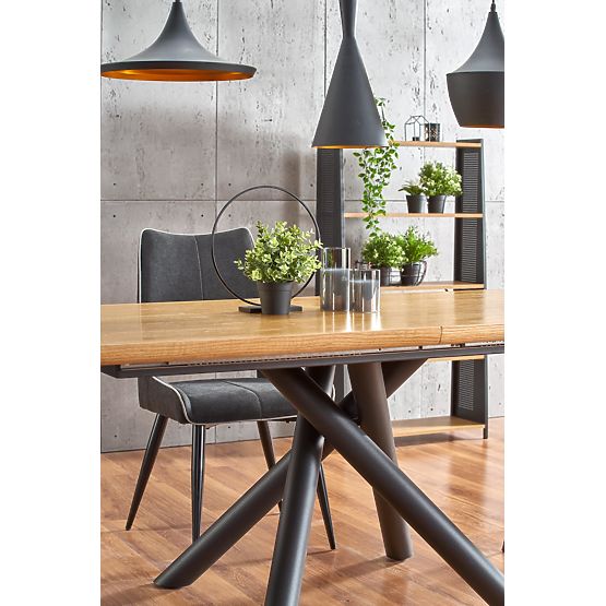 Table extensible DERRICK chêne naturel / noir (2p=1ks)