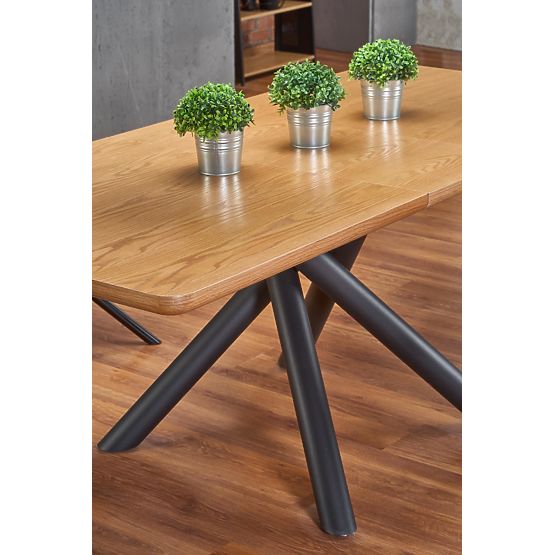Table extensible DERRICK chêne naturel / noir (2p=1ks)