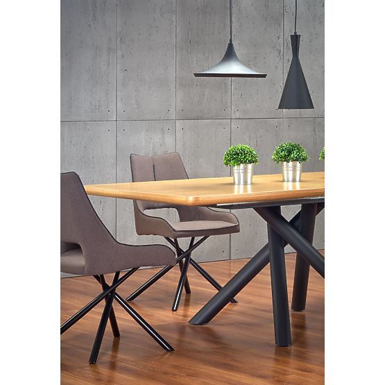 Table extensible DERRICK chêne naturel / noir (2p=1ks)