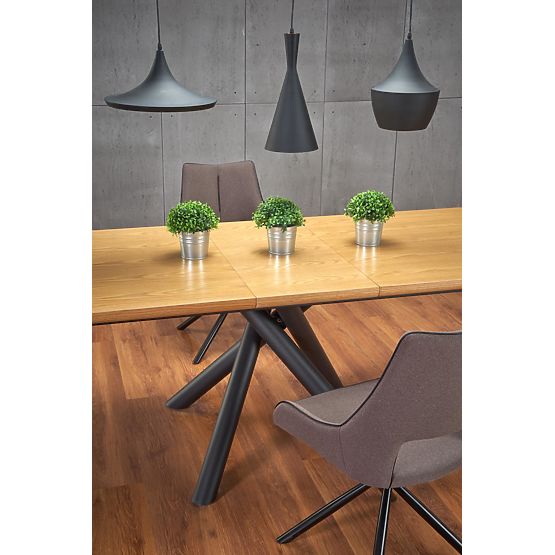 Table extensible DERRICK chêne naturel / noir (2p=1ks)