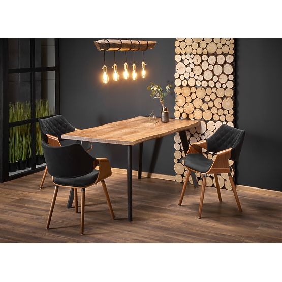 Table extensible DICKSON 120-180/80 cm, plateau - naturel, pieds - noirs (2p=1ks)