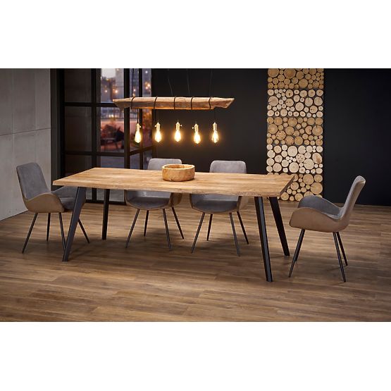 Table extensible DICKSON 120-180/80 cm, plateau - naturel, pieds - noirs (2p=1ks)