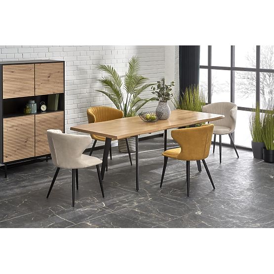 Table extensible DICKSON 2 150-210/90 cm, plateau - naturel, pieds - noirs (2p=1ks)