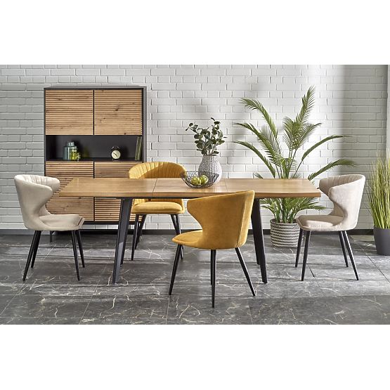 Table extensible DICKSON 2 150-210/90 cm, plateau - naturel, pieds - noirs (2p=1ks)