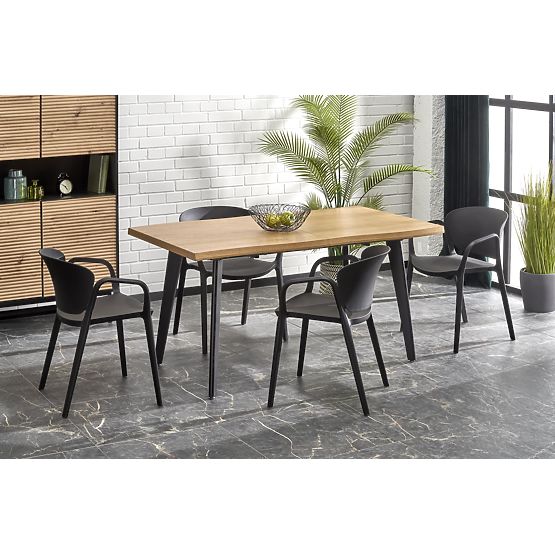 Table extensible DICKSON 2 150-210/90 cm, plateau - naturel, pieds - noirs (2p=1ks)