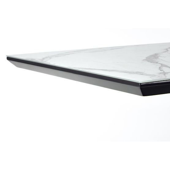 Table extensible DIESEL plateau - marbre blanc / gris foncé, pieds - noirs (2p=1ks)