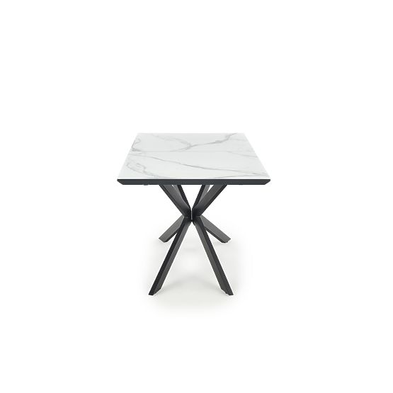 Table extensible DIESEL plateau - marbre blanc / gris foncé, pieds - noirs (2p=1ks)