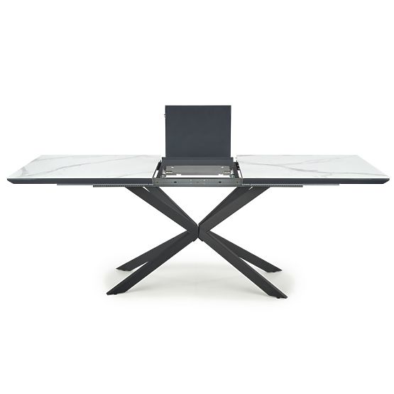 Table extensible DIESEL plateau - marbre blanc / gris foncé, pieds - noirs (2p=1ks)