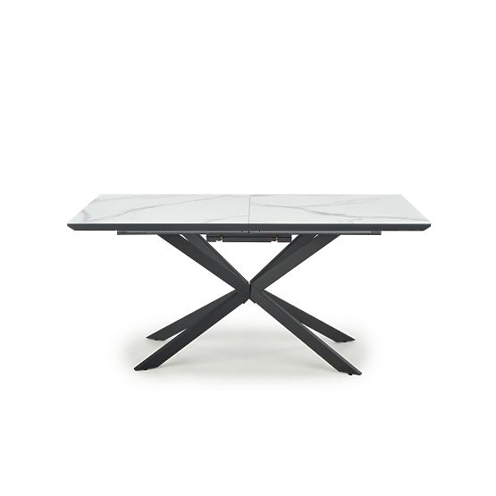 Table extensible DIESEL plateau - marbre blanc / gris foncé, pieds - noirs (2p=1ks)