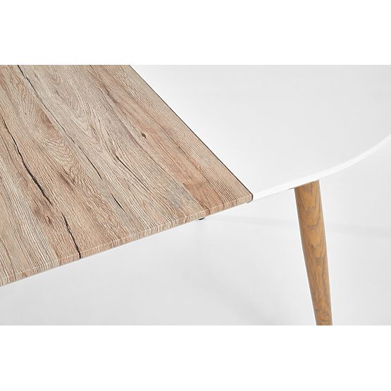 Table extensible EDWARD blanc / chêne san remo (2p=1ks)